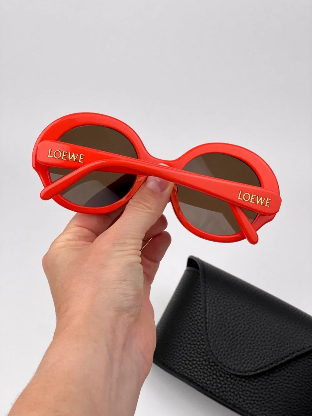 LOEWE LW40135I 42E SHINY ORANGE ROUND SUNGLASSES